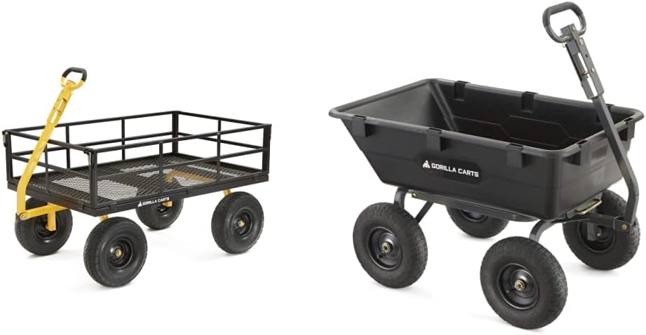 Heavy-Duty Steel Utility Cart with Removable Sides and 15" Tires, 1400-lbs. Capacity, Black L85605