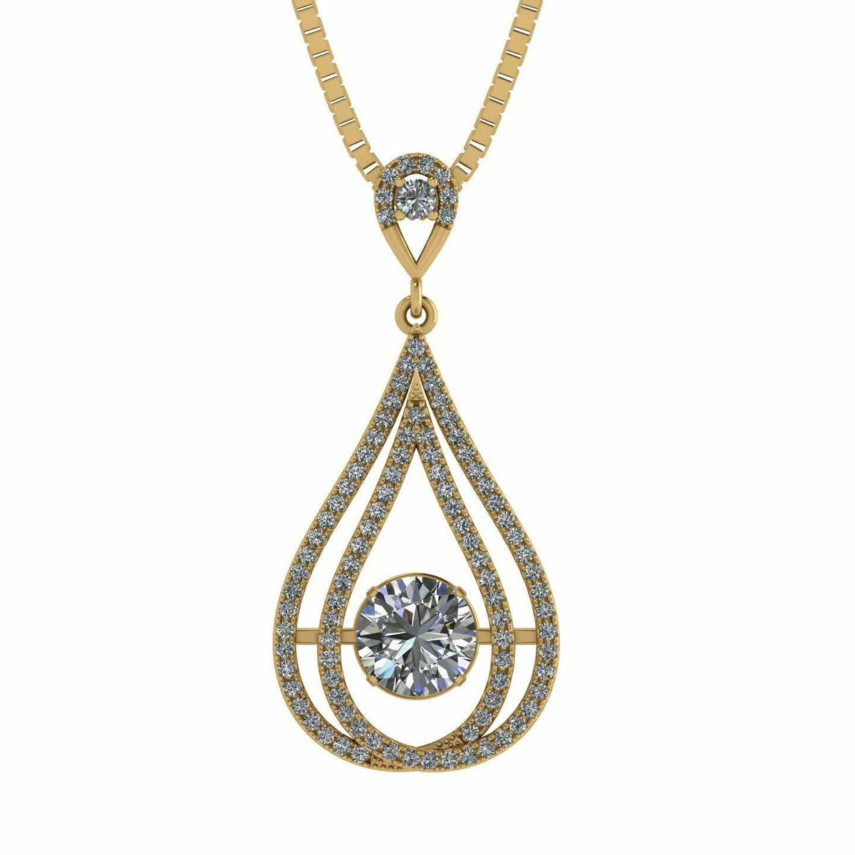 Yellow Gold Plated 925 Sterling Silver Zirconia Necklace W62328