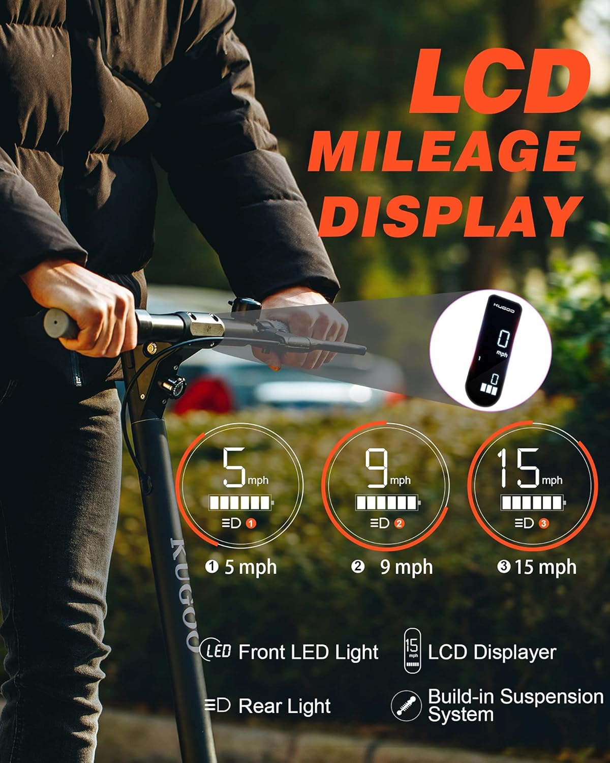 Electric Scooter 350 W Motor, 19 Mph, Folding, 8.5" Tires, Dual Suspension & Brake O80148