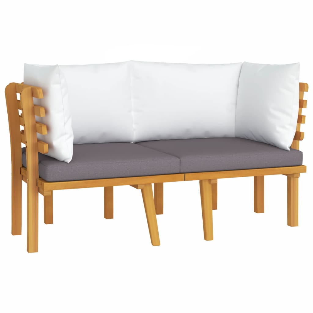 2-Seater Patio Sofa with Cushions Solid Acacia Wood Q1301
