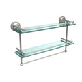 Polished Brass Double Glass Shelf with Towel Bar L999638
