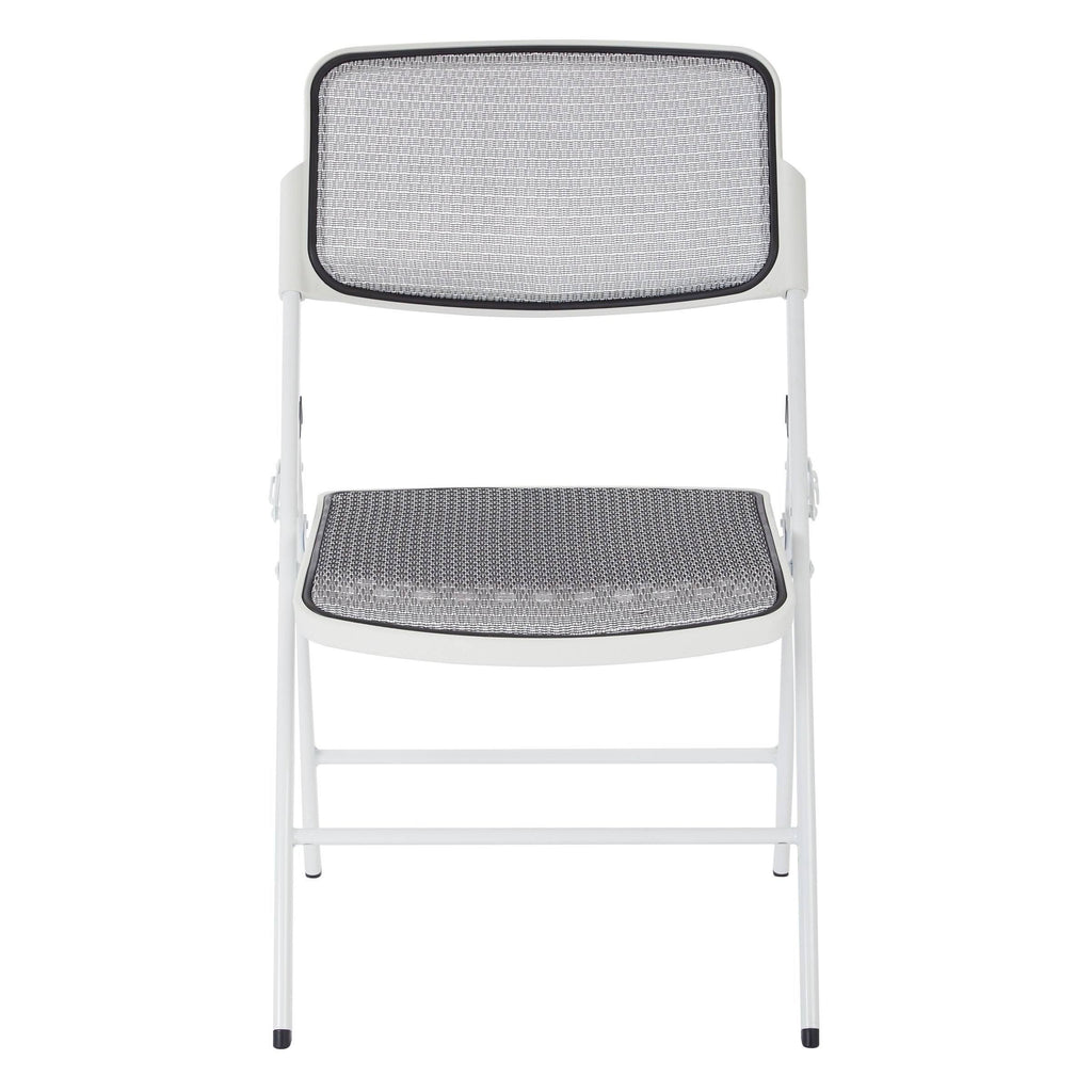 White ProGrid Mesh Folding Chair Q245