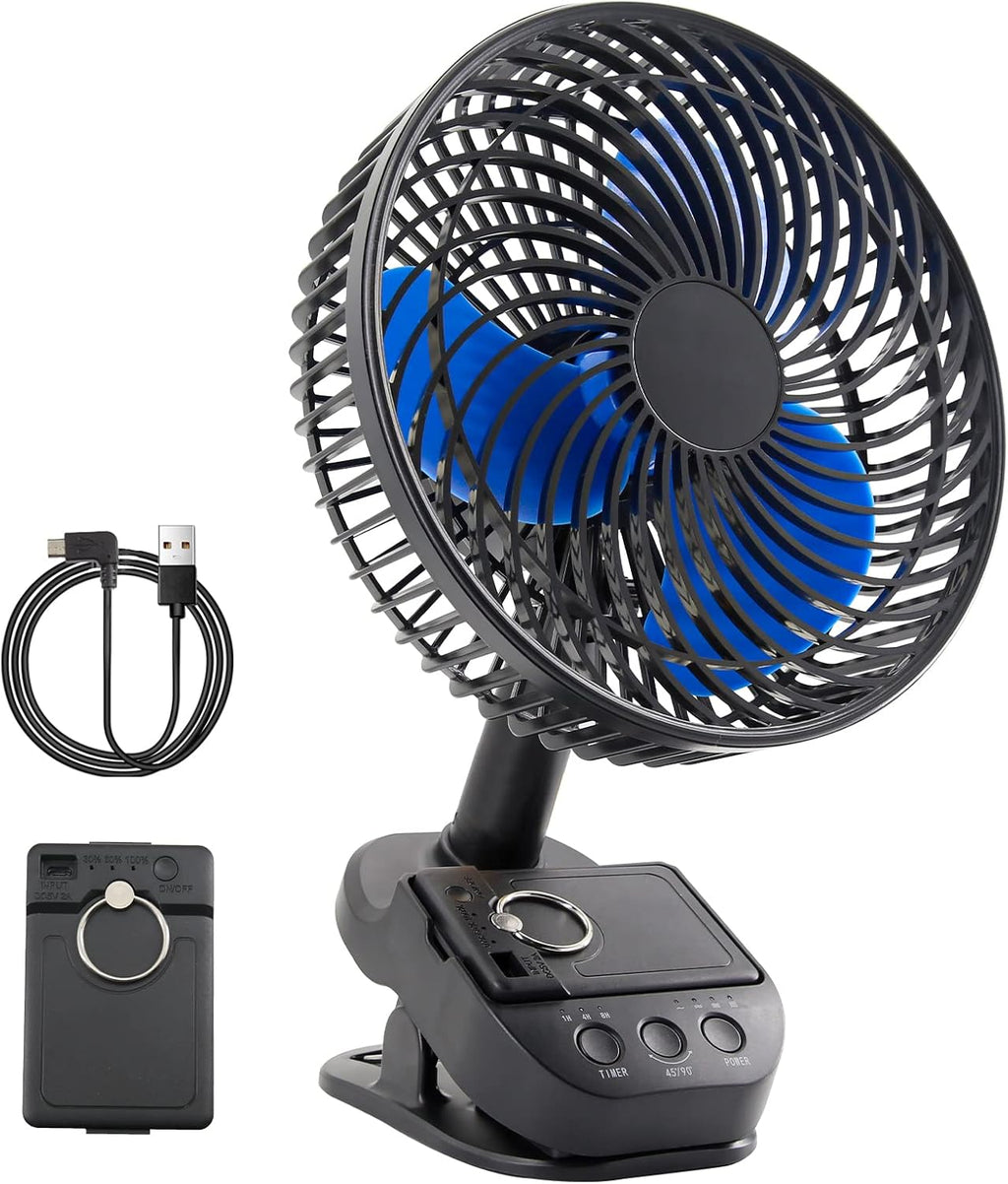 Rechargeable 8" Clip Fan with Power Bank Function, Pack of 2 Y256248
