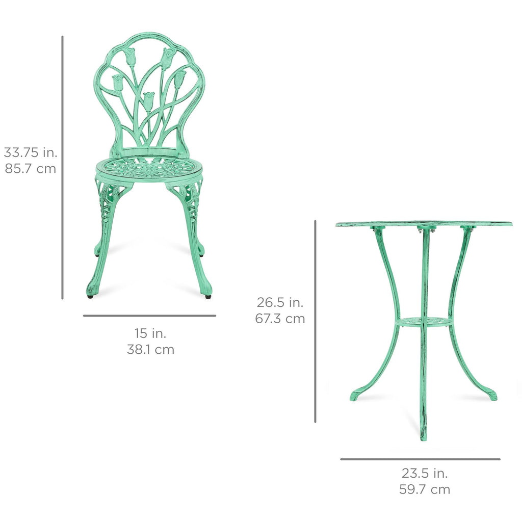 3-Piece Cast Aluminum Patio Bistro Furniture Set A75575