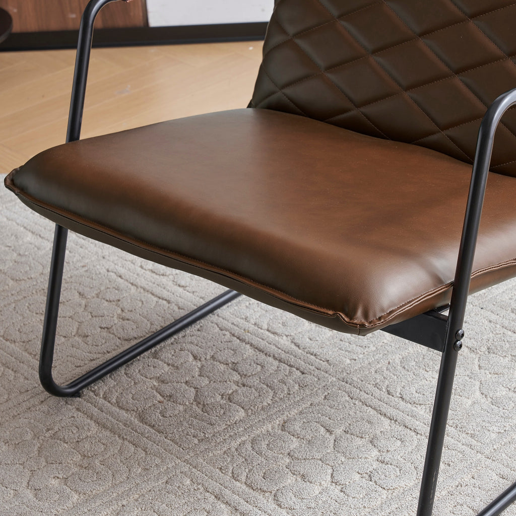 Dark Brown Accent Chair and Ottoman Set O838913
