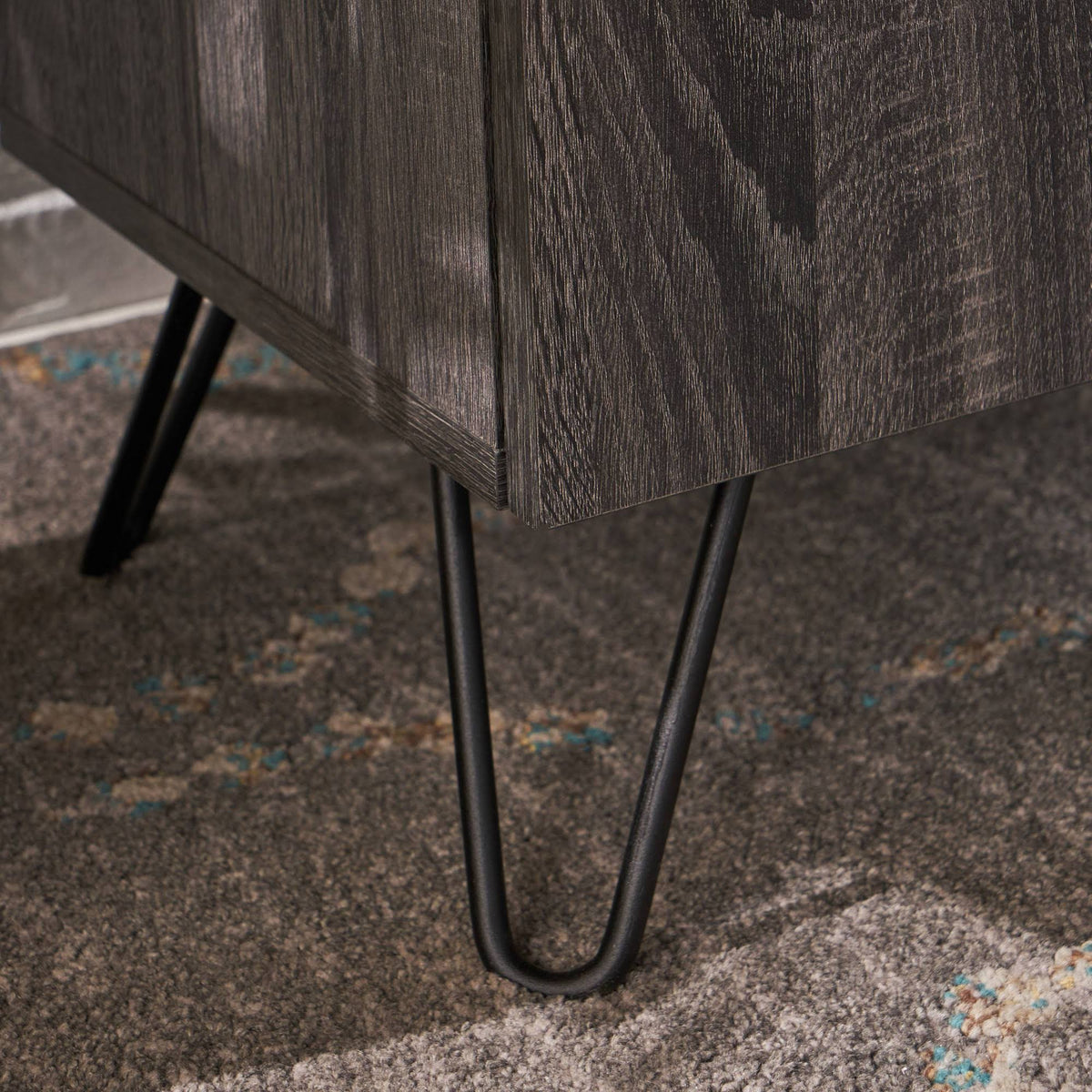 Sonoma Gray Oak and Black Finish Bar Cabinet I260