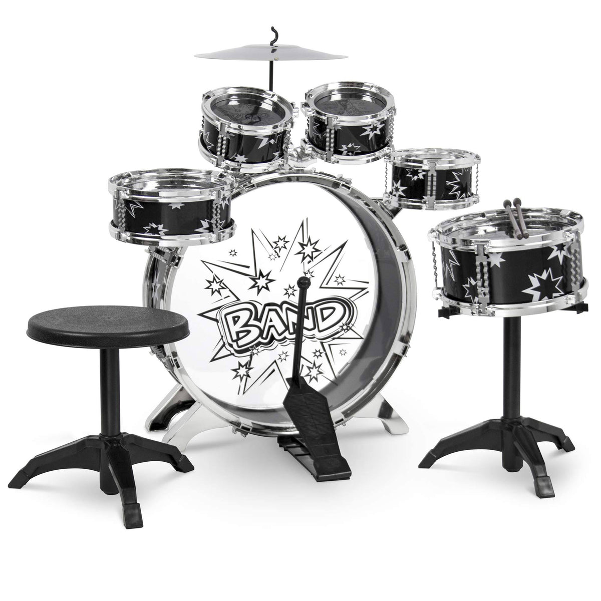 11 Piece Kids Drum Set with Bass Drum O5320