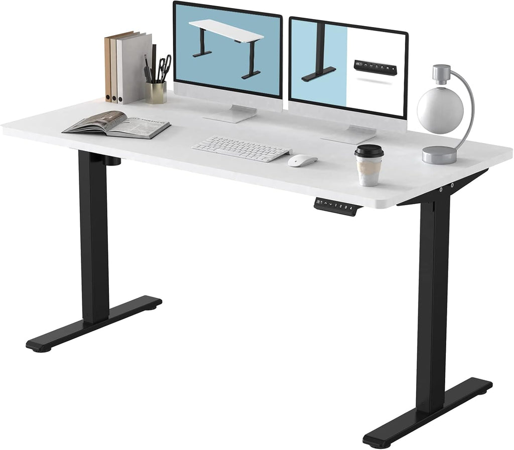 Electric Height Adjustable Desk 55 x 28 Inches White Top O48206