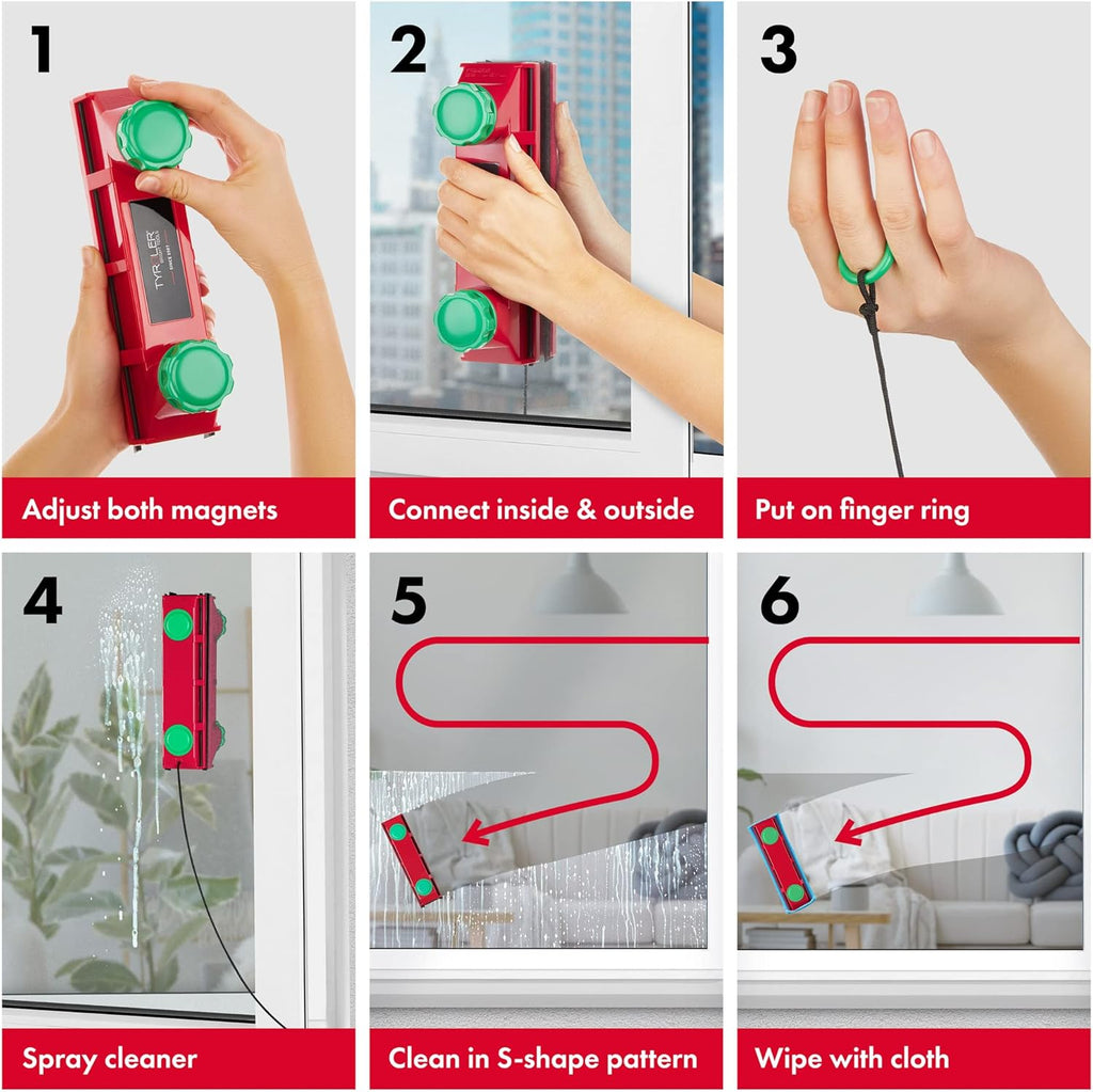 Magnetic Window Cleaner with Adjustable Force Control, Double-Sided L6908