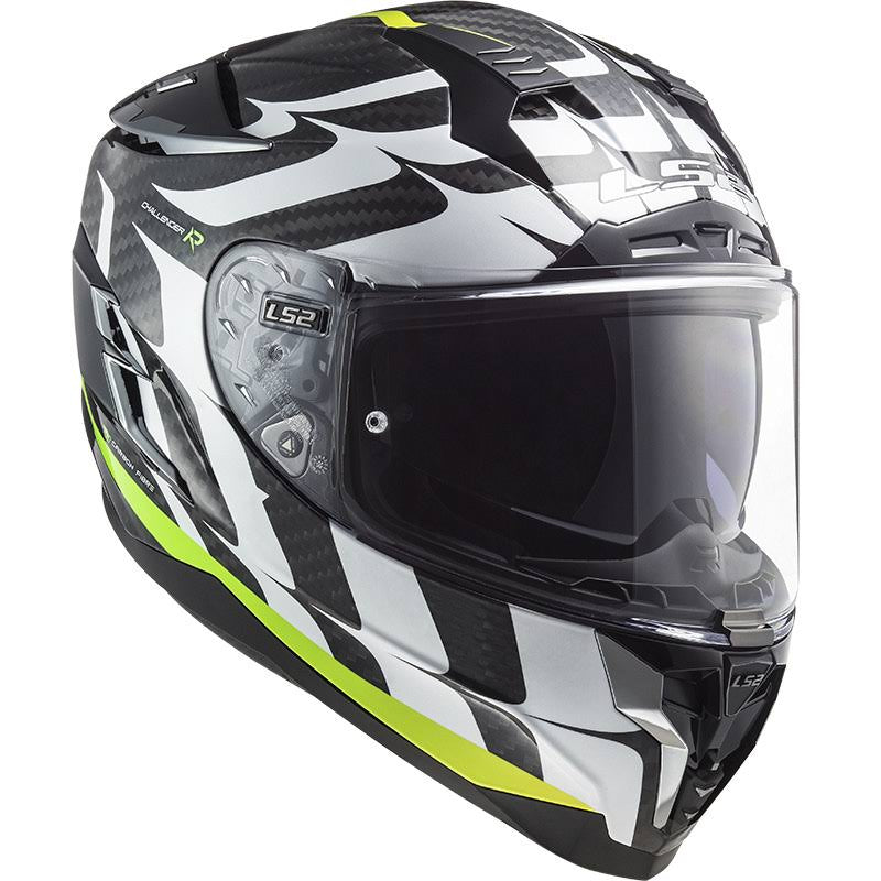 White-Yellow Carbon Helmet, Size 2XL U95841