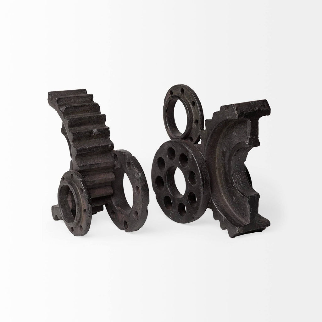 Black Matte Industrial Resin Bookend A571