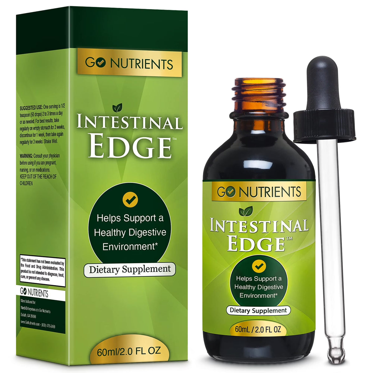 Digestive Support Liquid Drops Supplement with Black Walnut - 2 oz F927474