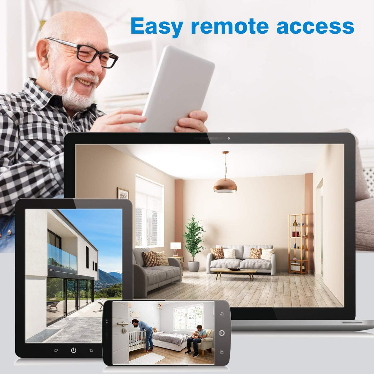 Wireless Security Camera System with 8CH NVR 4Pcs 1080P Night Vision Motion Detection Waterproof V9710