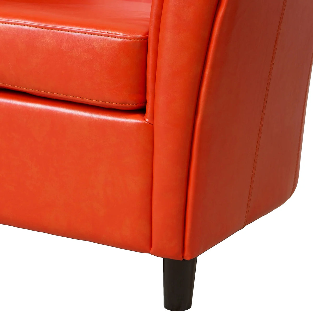 Orange and Dark Brown Bonded Leather Club Chair Q278