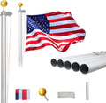 20FT Heavy Duty Aluminum Flag Pole Kit with 3x5 American Flag and Golden Ball N4995