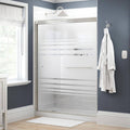Semi-Frameless Sliding Shower Door in Nickel with Transition Glass R51522