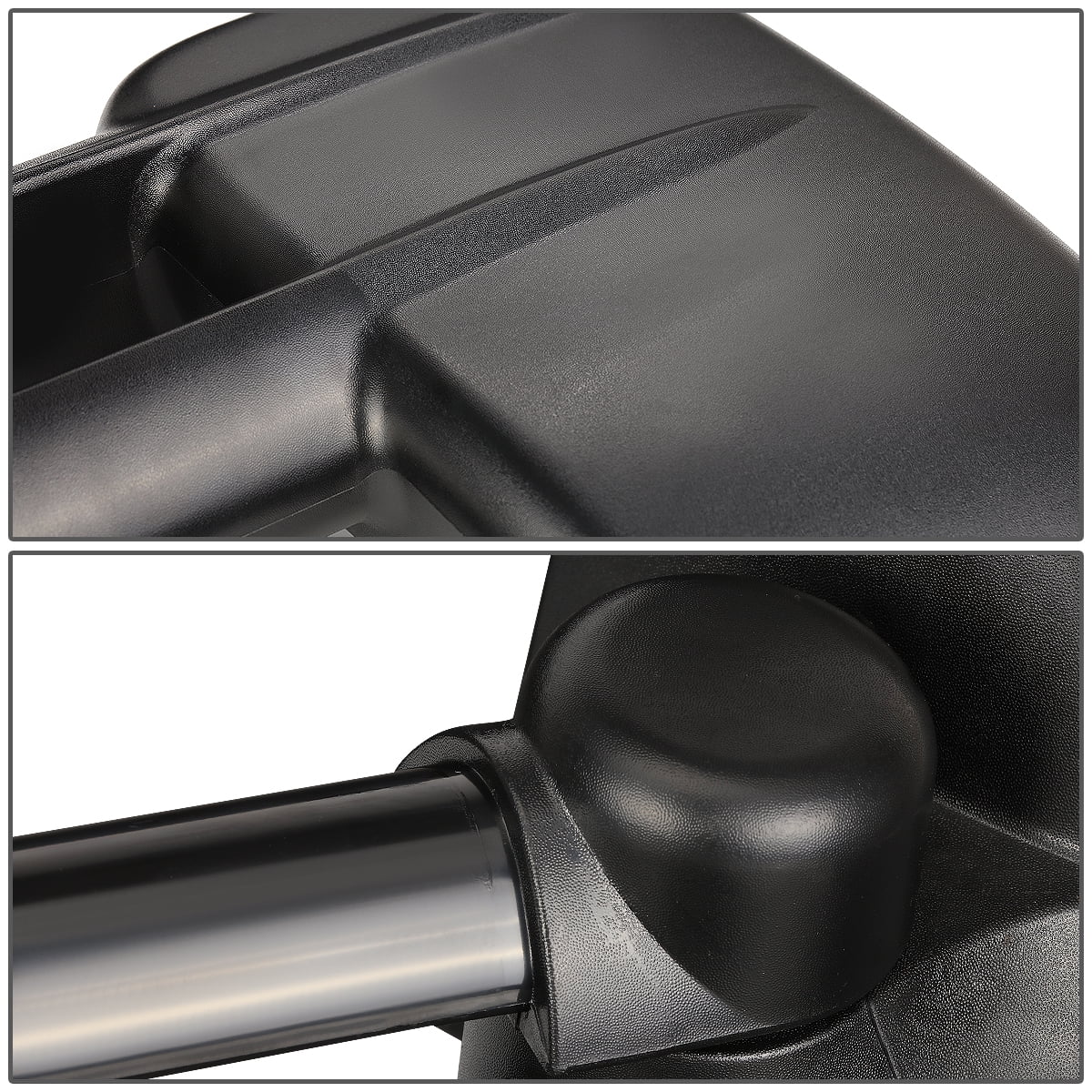 Pair of Black Textured Telescoping Manual Side Towing Mirrors O100163