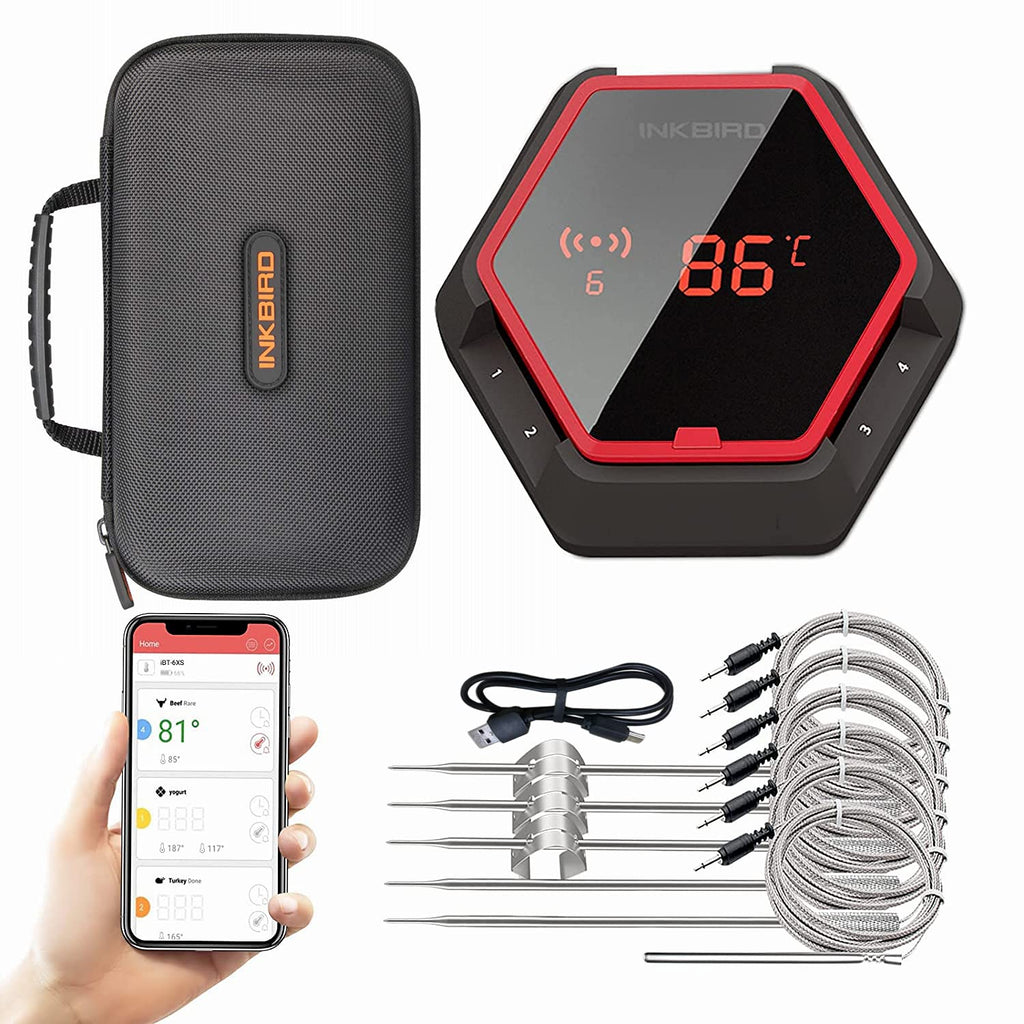 WiFi Meat Thermometer with 4 Probes & Hard Carrying Case D4227