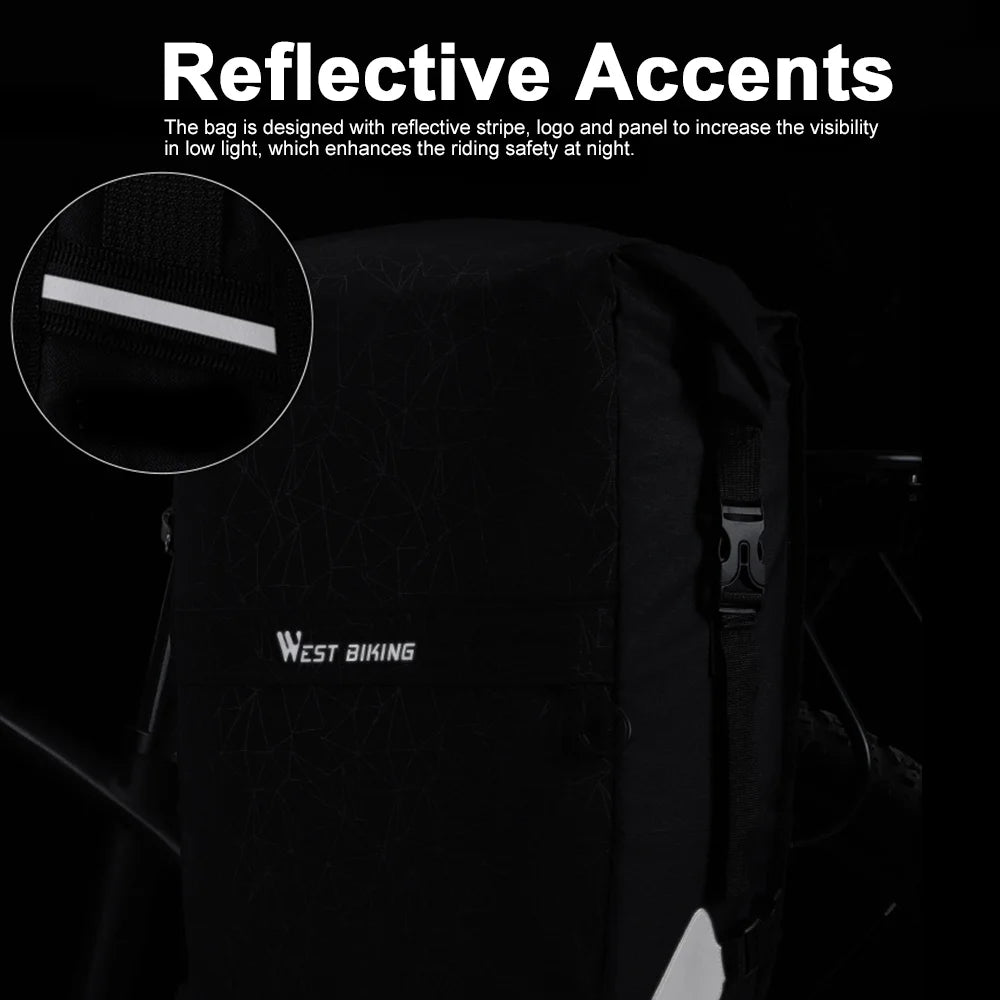Waterproof Cycling Bike Trunk Bag with Shoulder Straps, 2-in-1 Rear Rack Bag 17L-29L I839