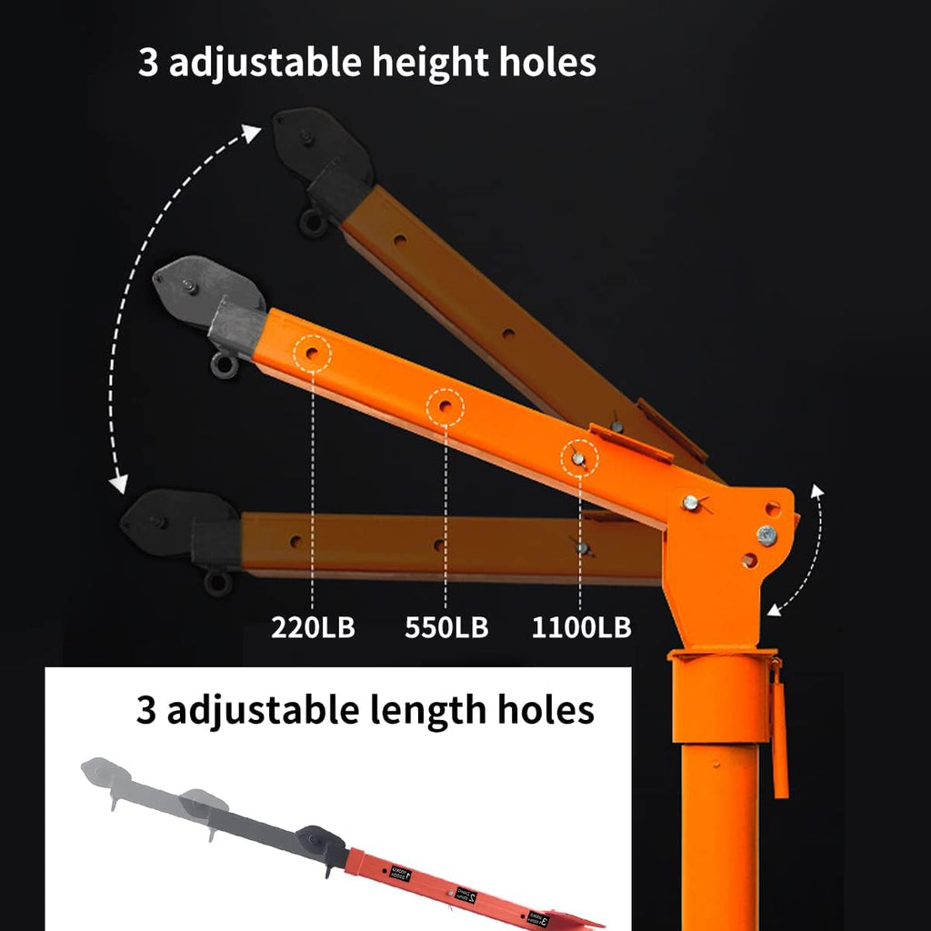 2200lb Folding Truck-Mounted Crane, Painted Steel Pickup Truck Jib Crane B301783