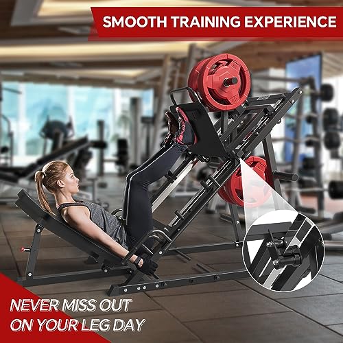 Heavy Duty Adjustable Leg Press Machine with Plate Storages E117
