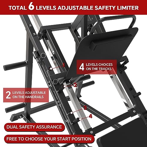 Heavy Duty Adjustable Leg Press Machine with Plate Storages E117