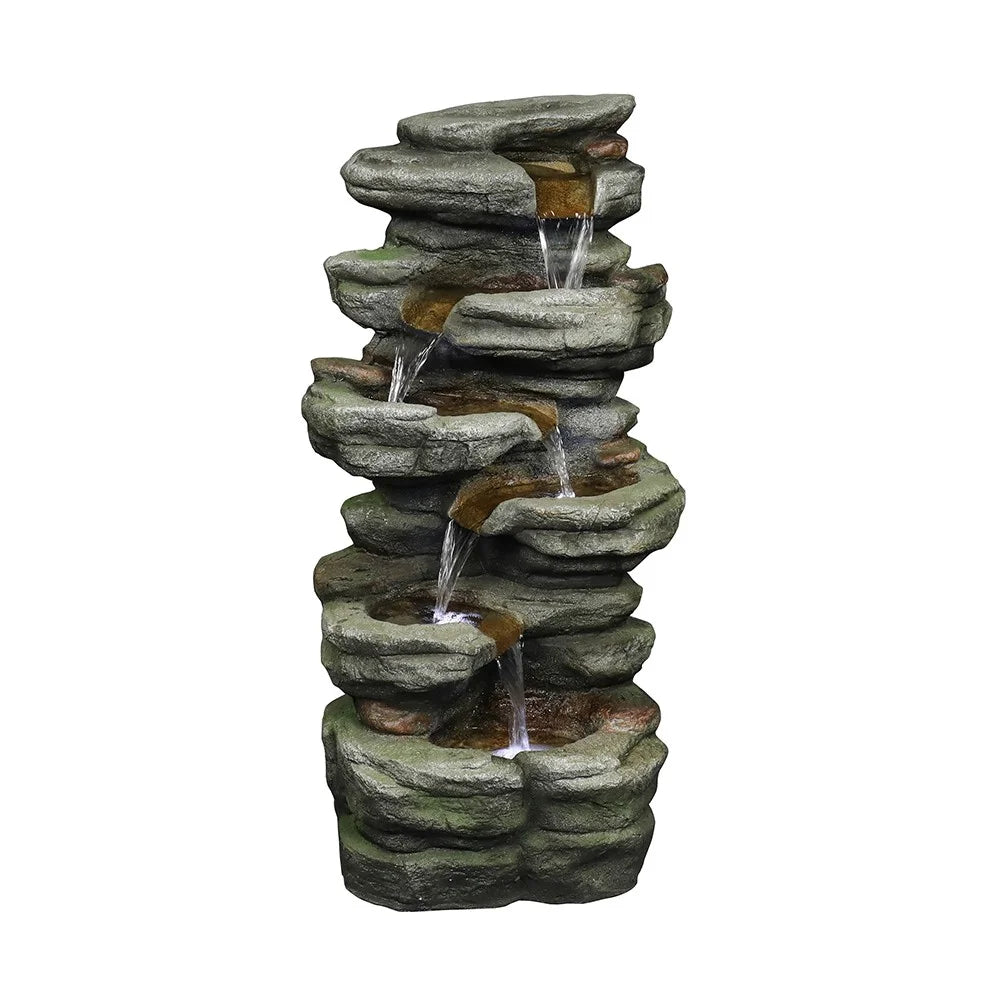 5-Tier Rock Water Fountain with LED T142