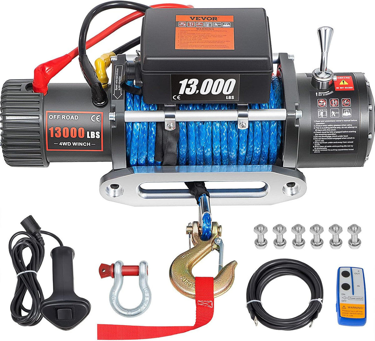 13000lb 12V Electric Winch with Wireless Remote Control O957