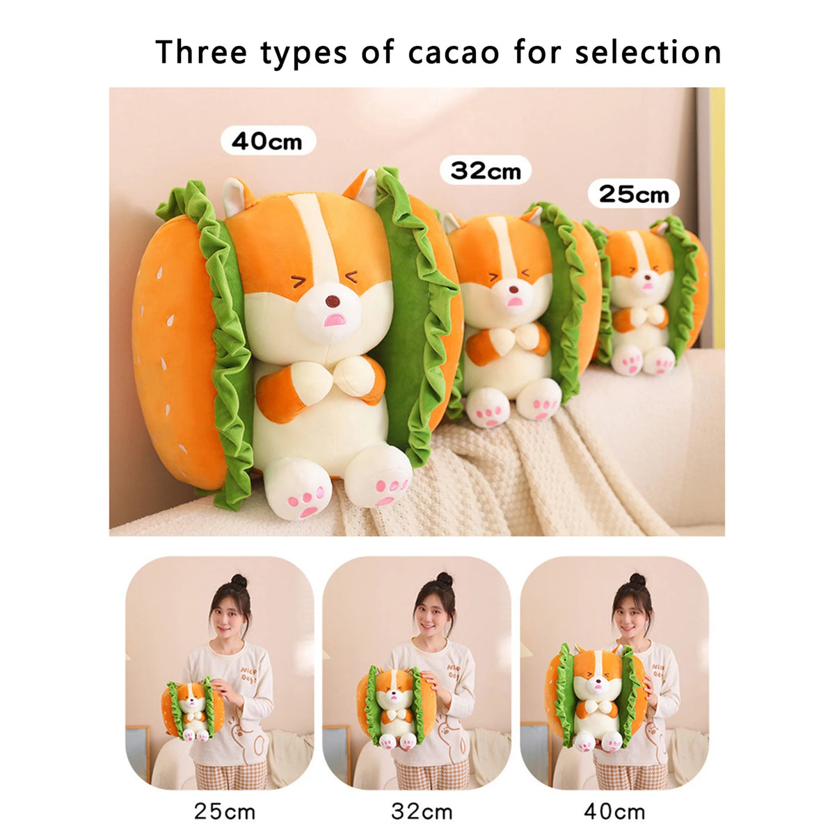 Fuzzy Hamburger Plush Toy J344797
