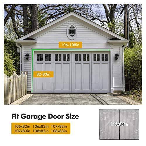Magnetic Garage Door Screen 9x7ft with Heavy Duty Mesh Curtain I14766