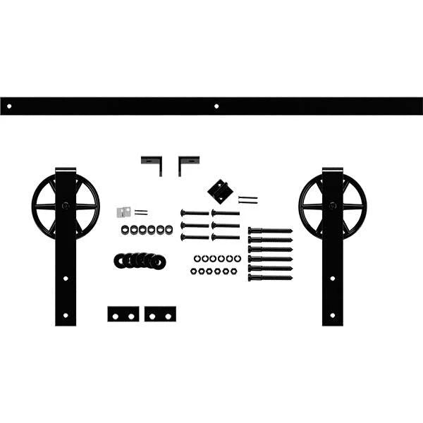 Black Barn Door Hardware Set with 64 inch Track X930231