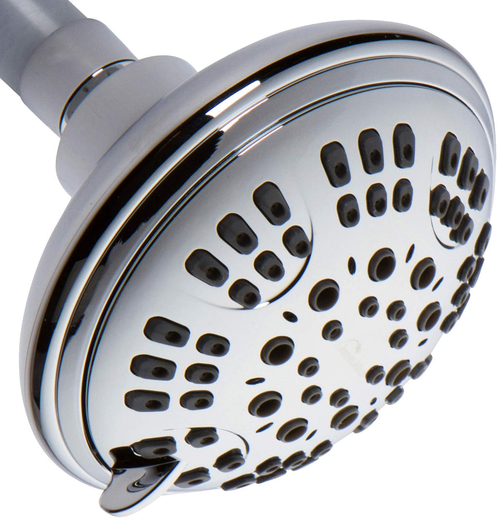 6 Spray Settings 4.5 inch Adjustable High Pressure Shower Head in Polished Brass/Gold Finish Pack of 2 E787722