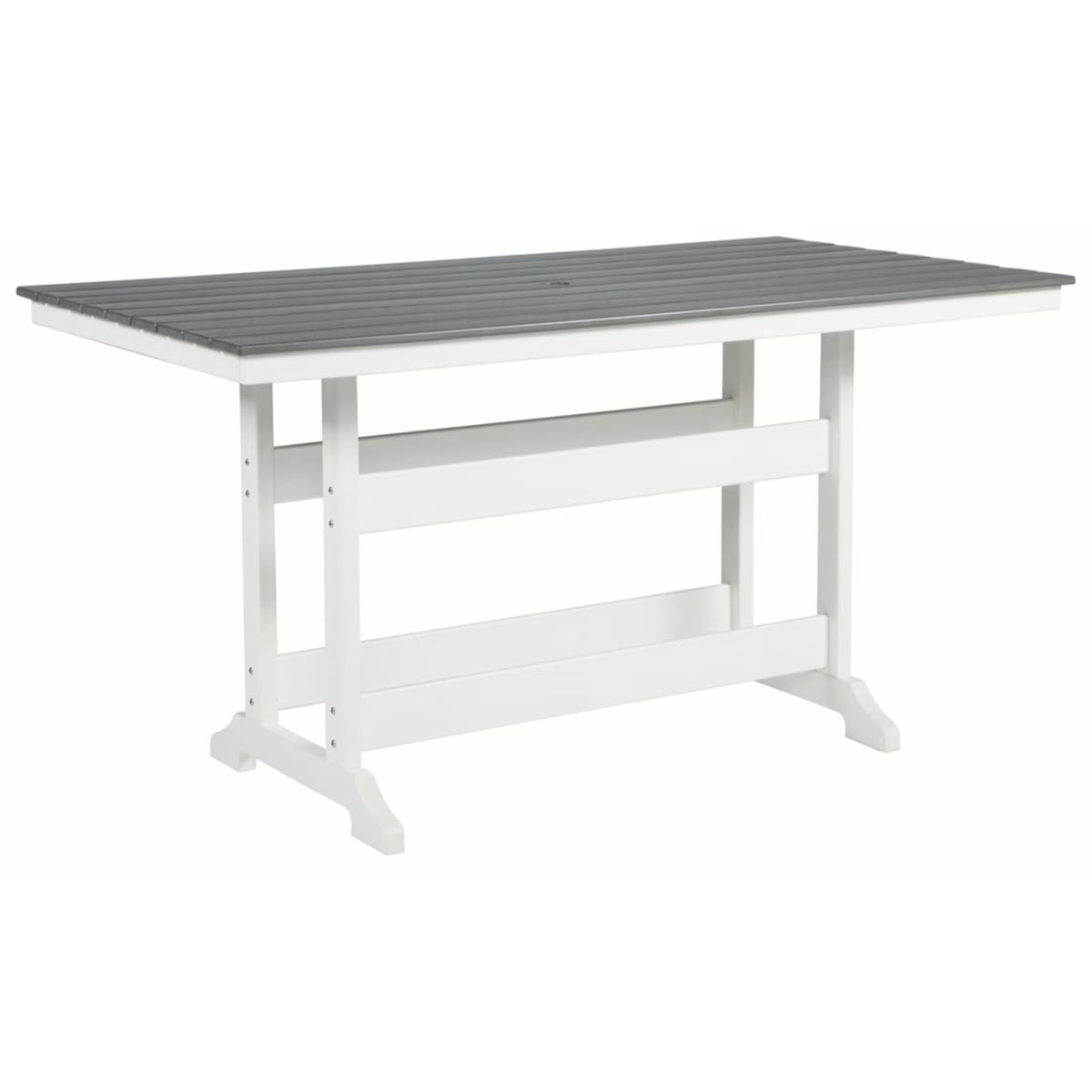 Gray and White Outdoor Plastic Dining Table S976348