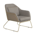 Gray Fabric Accent Chair with Angled Sled Base C269195