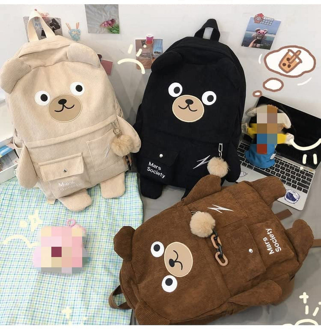 Corduroy Backpack Schoolbag W332752