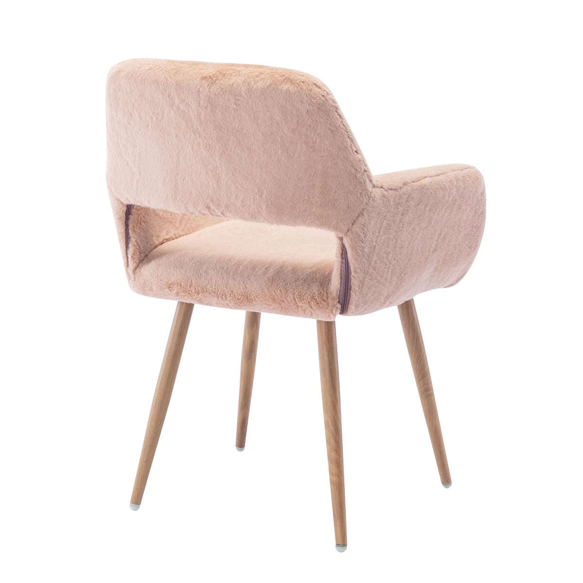Faux Fur Dining Chairs with Solid Steel Leg Q329771