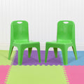 Green Plastic Stackable School Chair with Carrying Handle U591646