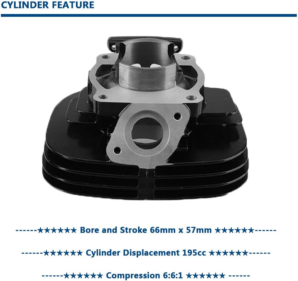 Cylinder Piston Gasket Top End Kit Fits 1988-2006 Yamaha Blaster 200 YFS200 Pack of 2 L30679