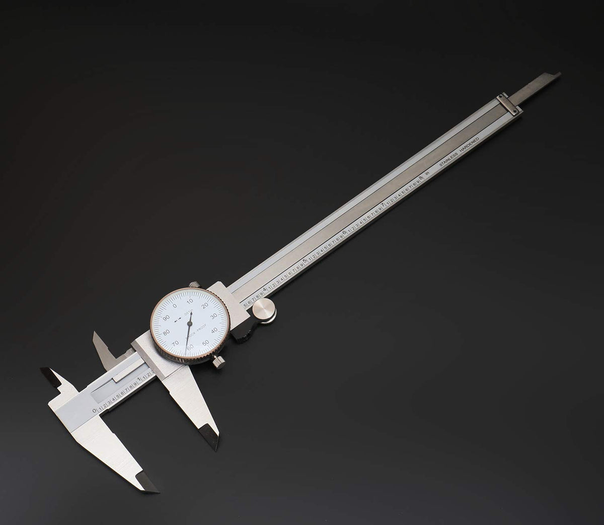 0-8'' by 0.001'' Precision Dial Caliper, Stainless Steel H105572