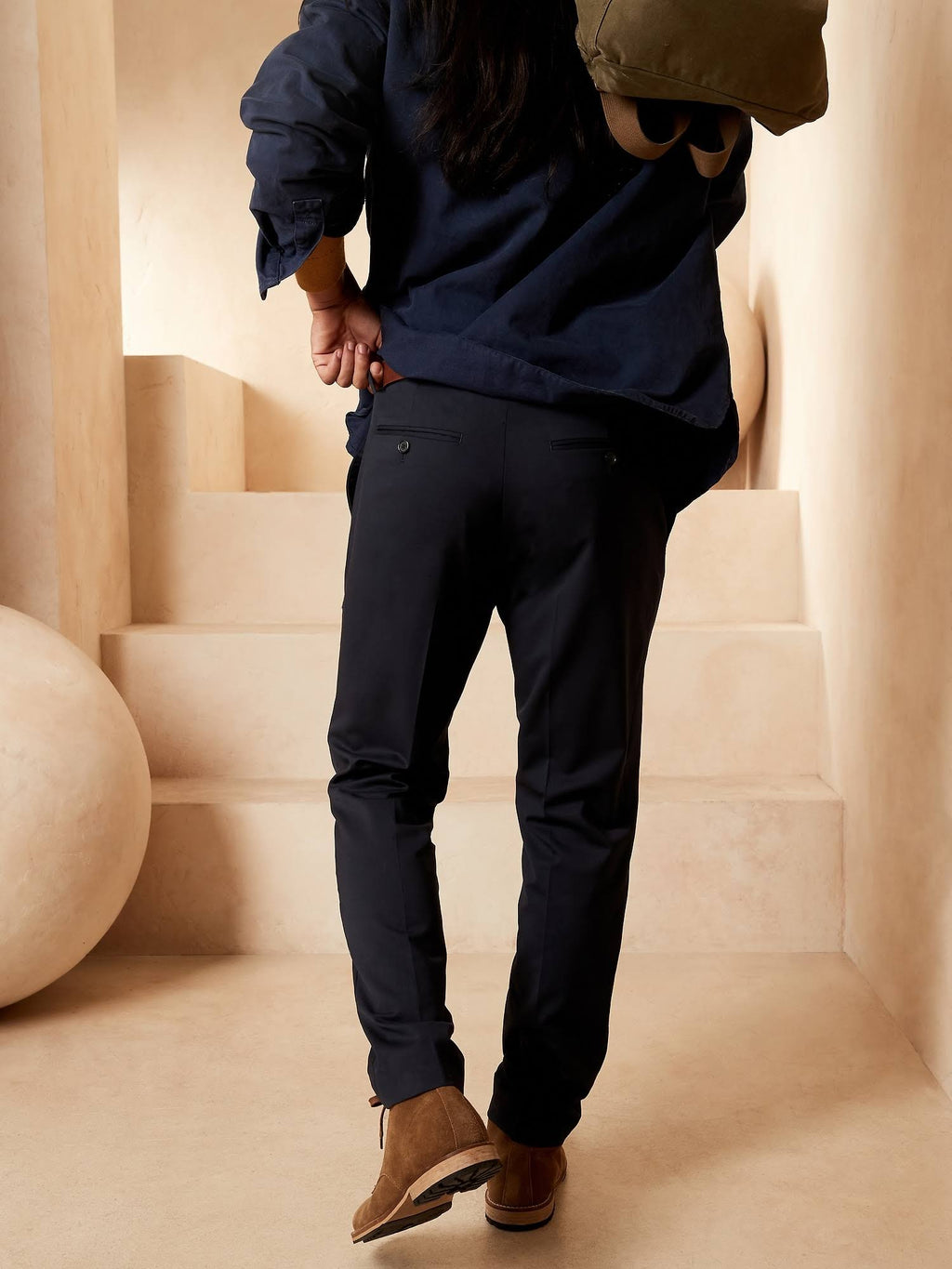 Navy Slim Italian Wool Suit Pant D57556