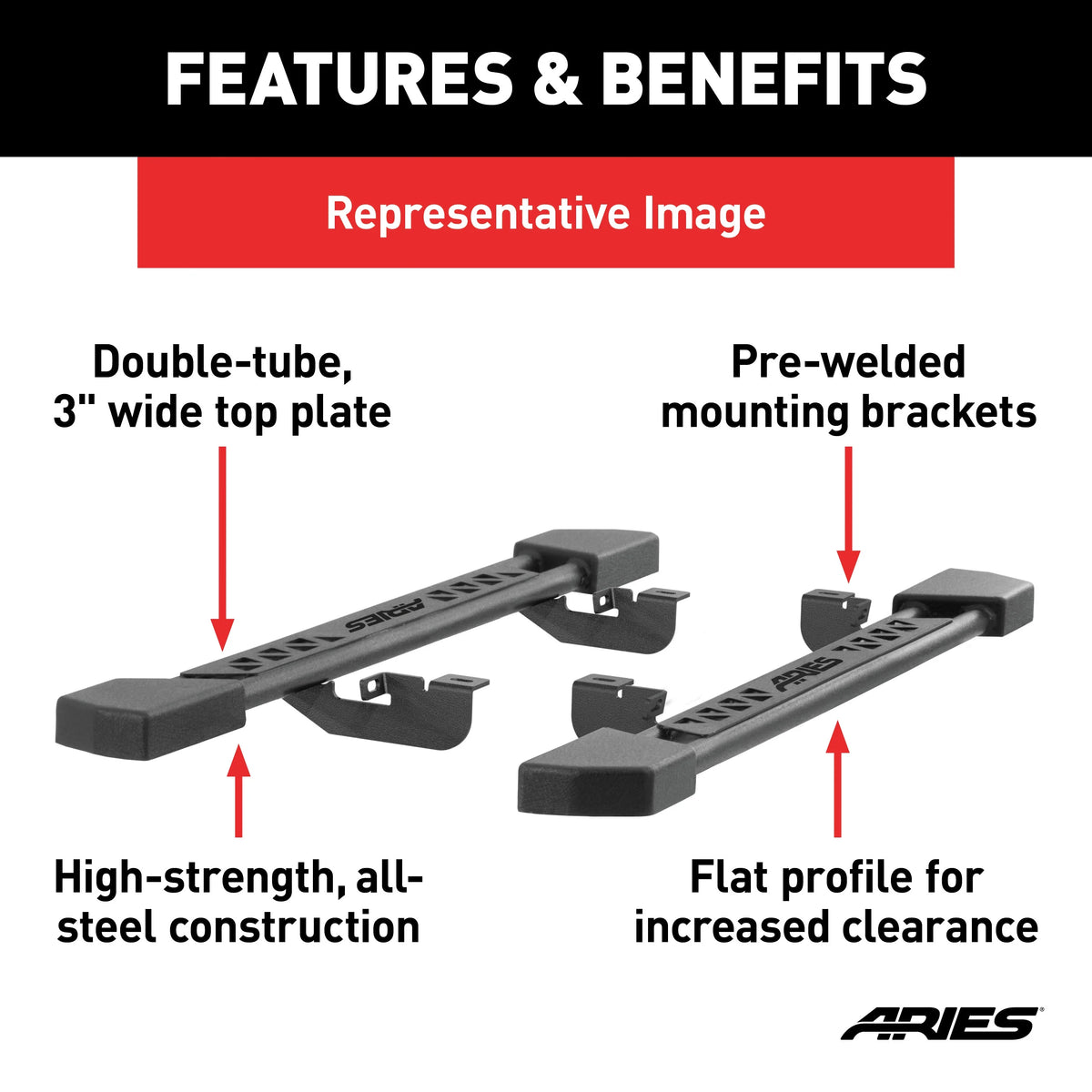 Black Steel Rocker Step Guard Running Boards M1007