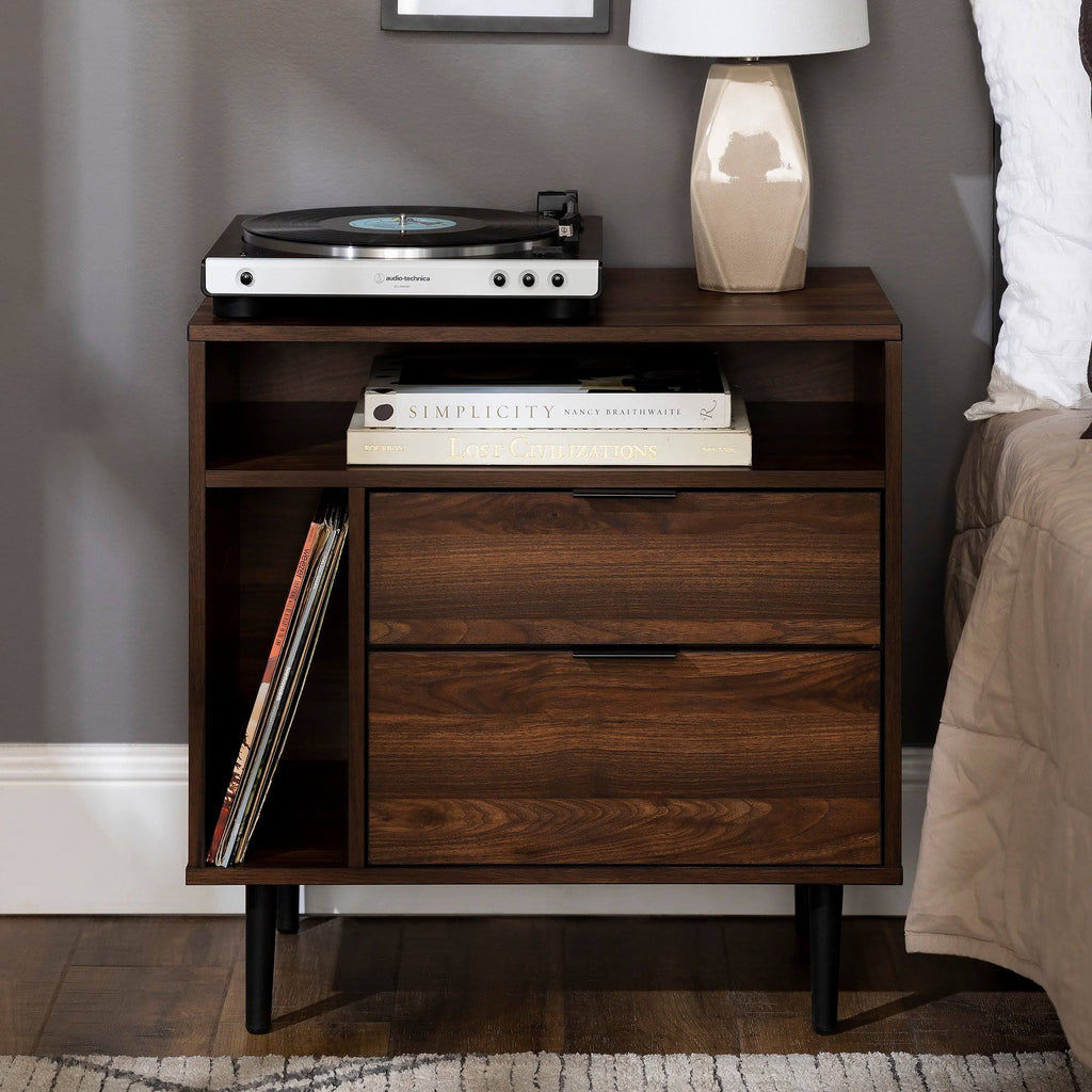Dark Walnut Storage Side Table U649