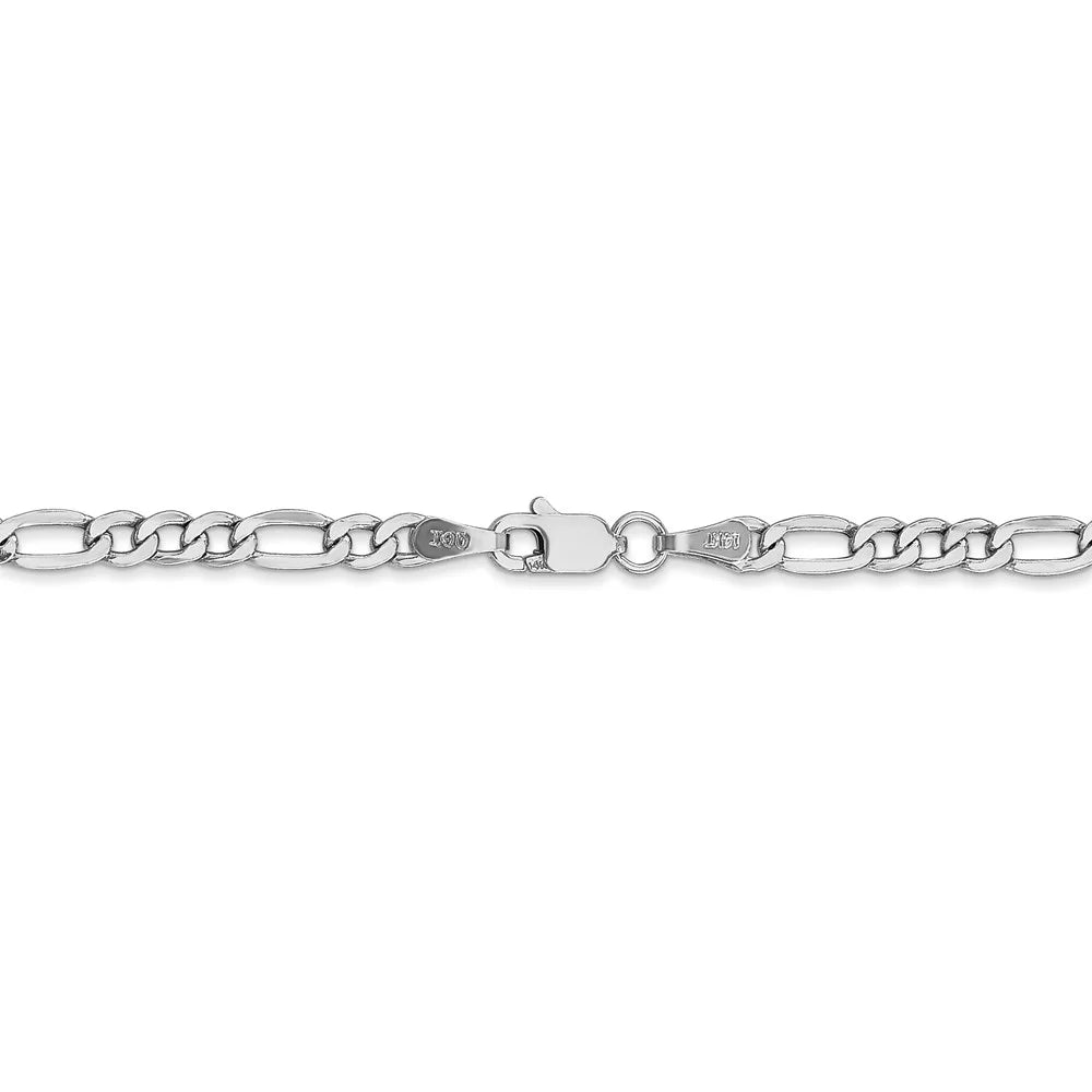 14kt White Gold Figaro Chain 24 inch Lobster Clasp J285191
