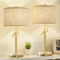 Marble Table Lamps Set of 2 with Pull Chain P156