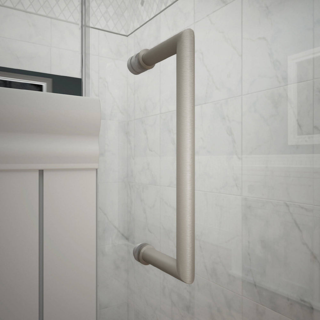 Frameless Hinged Brushed Nickel Shower Door J2004