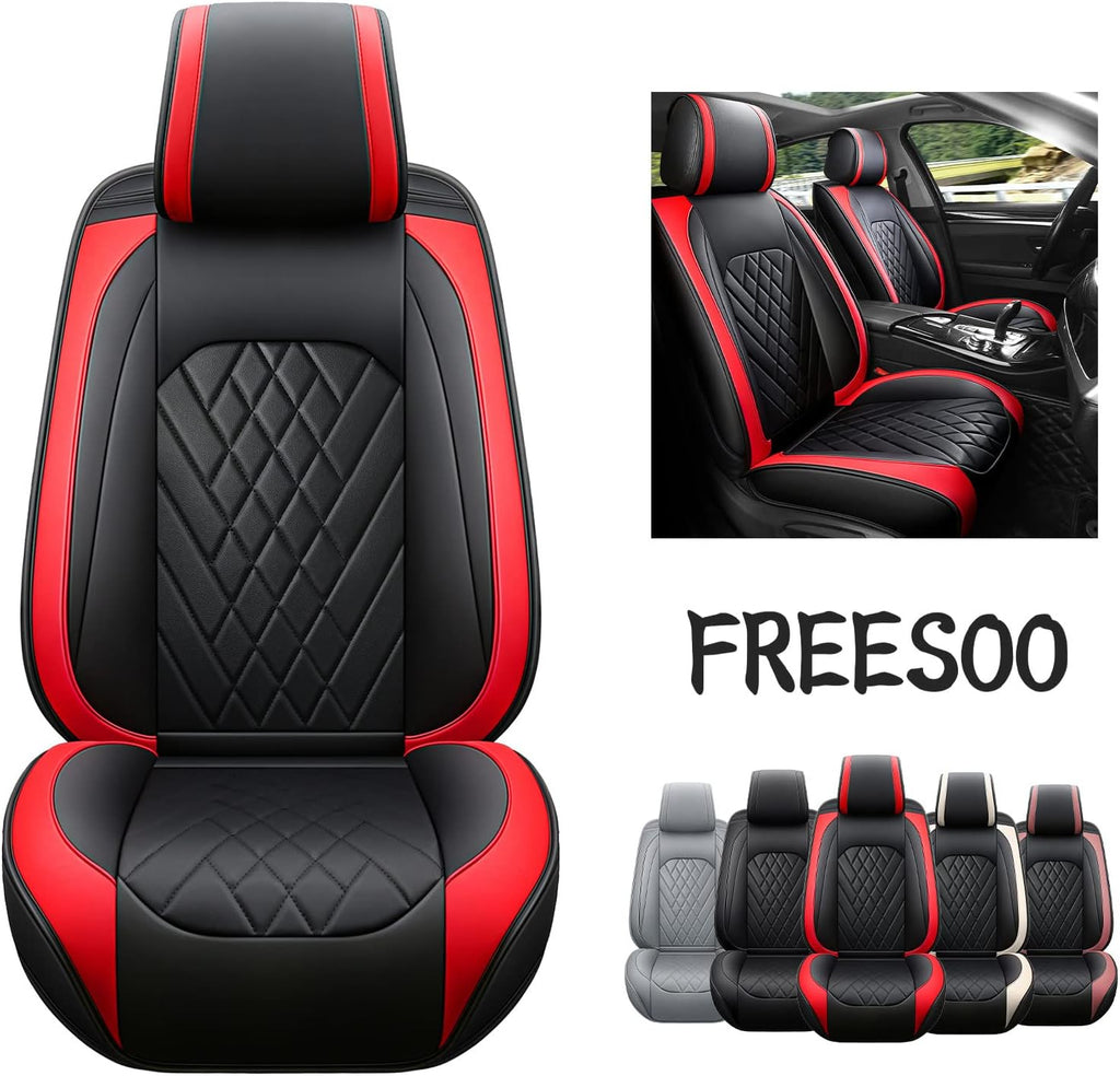Grey Leather Car Seat Cover 2 Pcs A1624