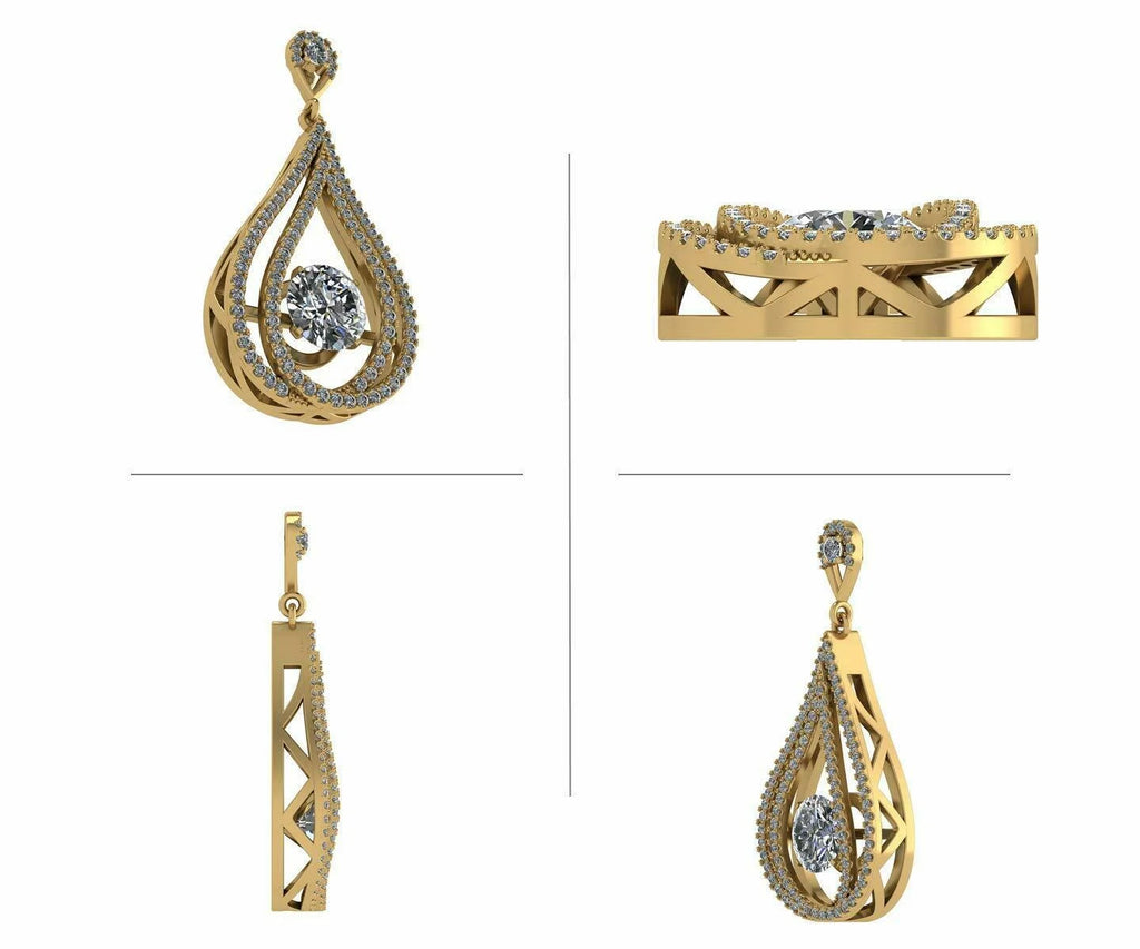 Yellow Gold Plated 925 Sterling Silver Zirconia Necklace W62328