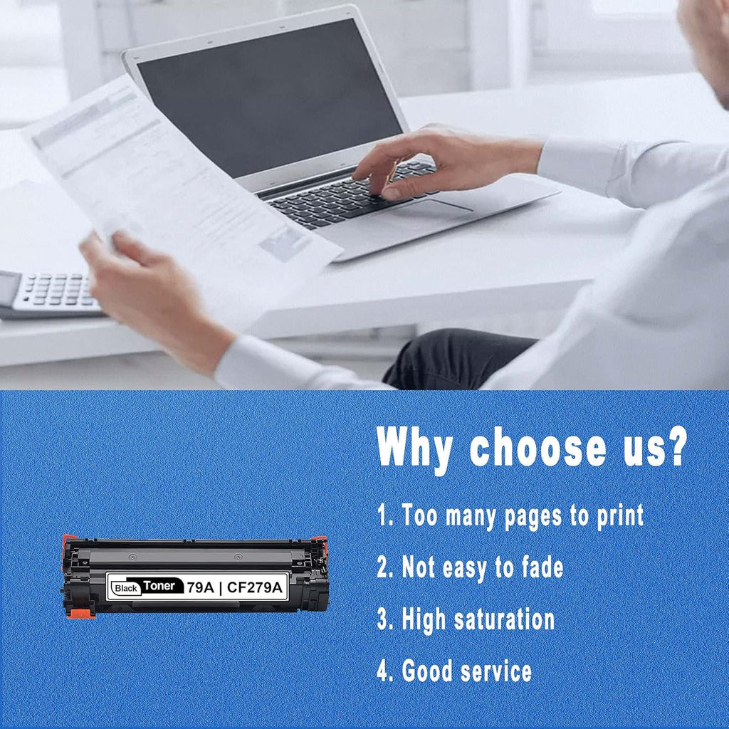 3-Pack Black Toner Cartridge for HP CF279A Printer Z89289