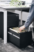 Black Steel 3 Drawer File Cabinet S98134