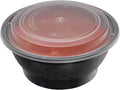 50 Pack 40 oz Black Round Meal Prep Containers with Lids H4202
